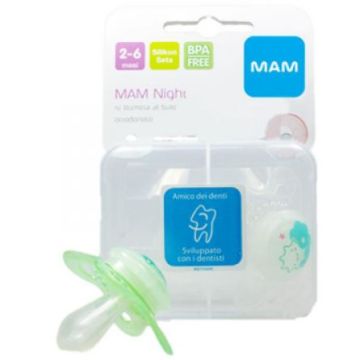 Mam night succhietto 2-6 mesi silicone confezione doppia