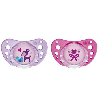 Chicco succhietto air girl in caucciu' 6-16 mesi 2 pezzi
