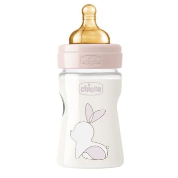 Chicco biberon original 150ml touch 1 foro girl con tettarella in caucciu'